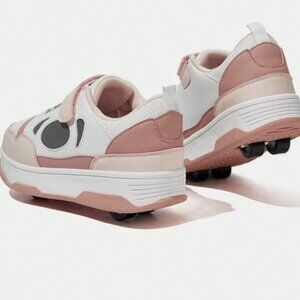 JNSQ Fashion 4-Wheel Roller Skates Shoes, Removable Lightweight Sneakers size 5